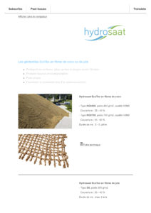 Newsletter géotextiles en fibres de coco ou de jute