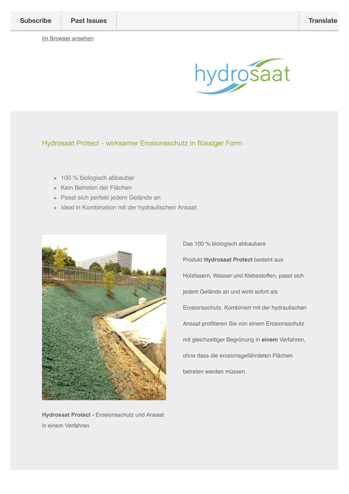 Hydrosaat Protect - der flüssige Erosionsschutz